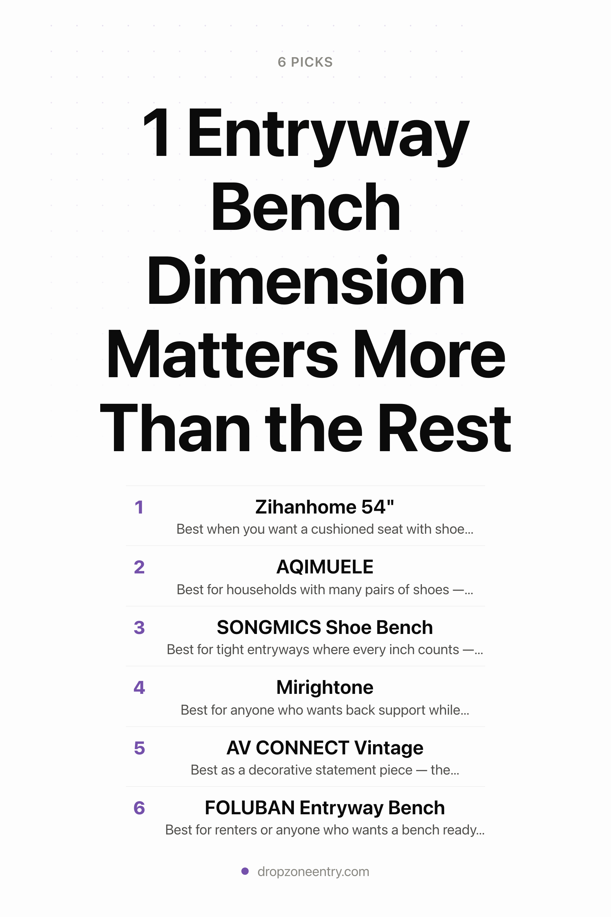 1 Entryway Bench Dimension Matters More Than the Rest — the picks, as a saveable list